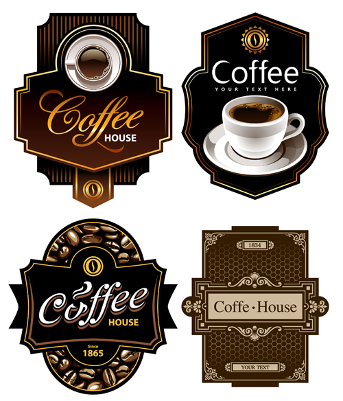 Creative Coffee labels elements vector