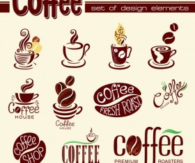 Coffee logo design elements vector