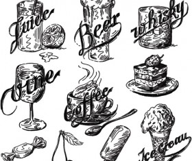 Creative Hand drawn Cafe Icons vector