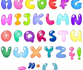 Cute cartoon Alphabet letter and Digital vector art 01