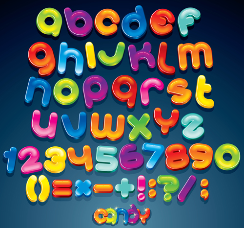 Cute cartoon Alphabet letter and Digital vector art 02