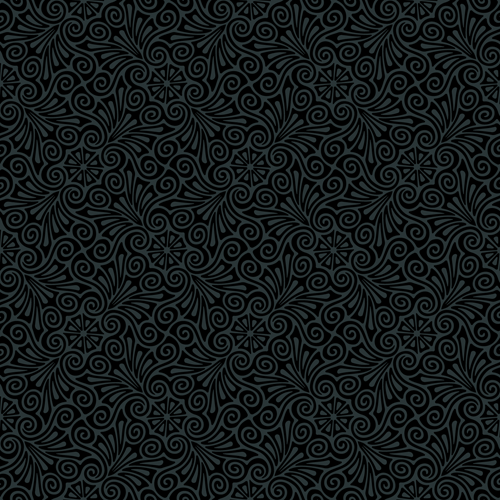 luxurious Black Damask Patterns vector 02