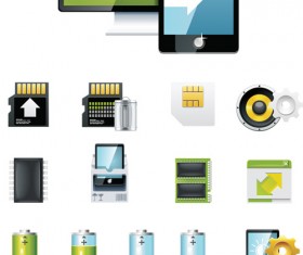 Different Color Electronic Icons vector