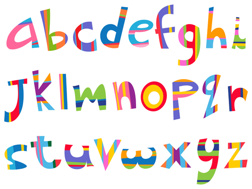 Different alphabet elements vector graphics 02