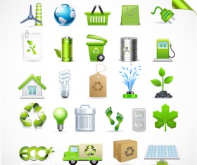 Eco with Bio elements of Stickers and icon vector 02