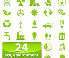 Eco with Bio elements of Stickers and icon vector 04
