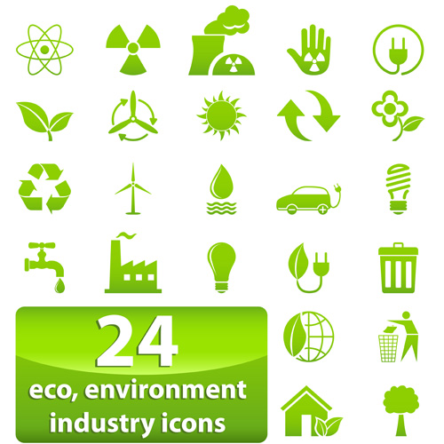 Eco with Bio elements of Stickers and icon vector 04