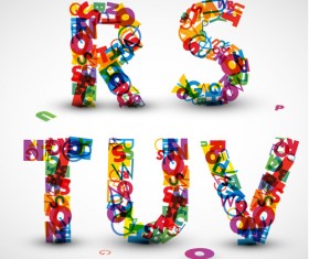 Elements of Various alphabet art vector 02