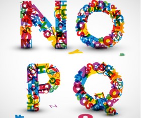  Elements of Various alphabet art vector 03