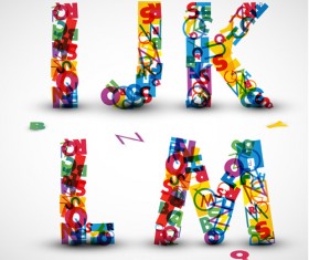 Elements of Various alphabet art vector 04