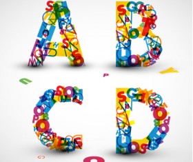 Elements of Various alphabet art vector 06