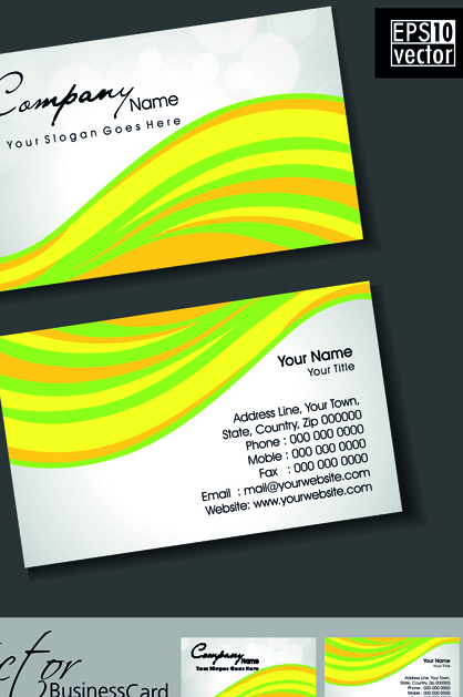 Set of Flyer cover and business card vector 02