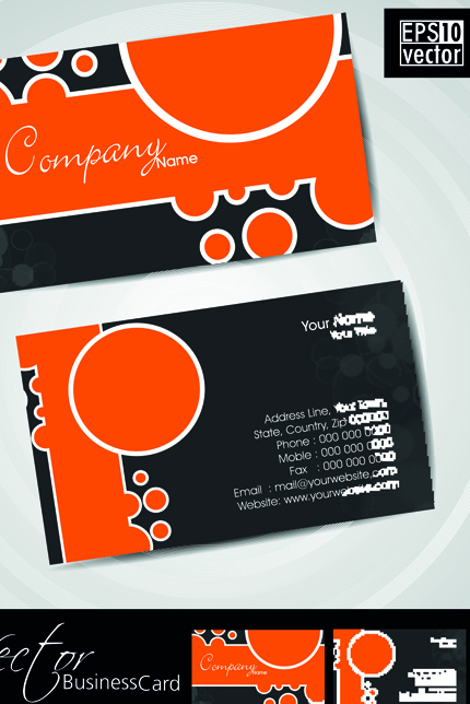 Set of Flyer cover and business card vector 03