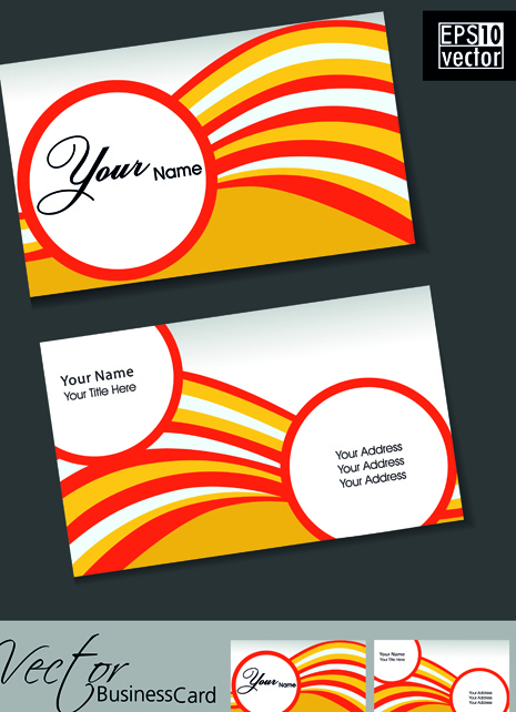 Set of Flyer cover and business card vector 04