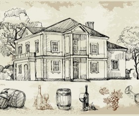 Hand drawn vintage cafe vector 02