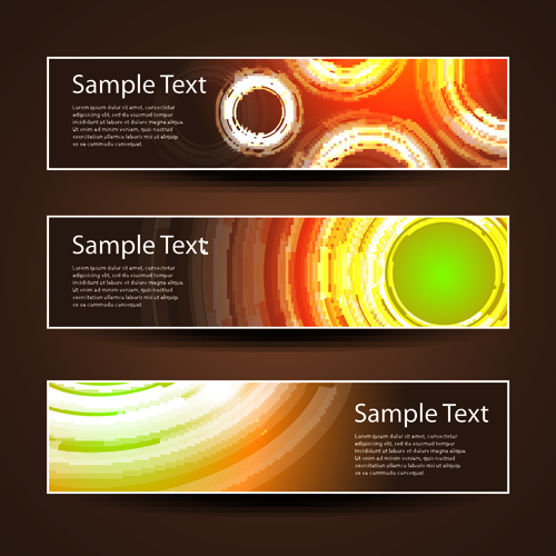 banner design elements abstract vector 04