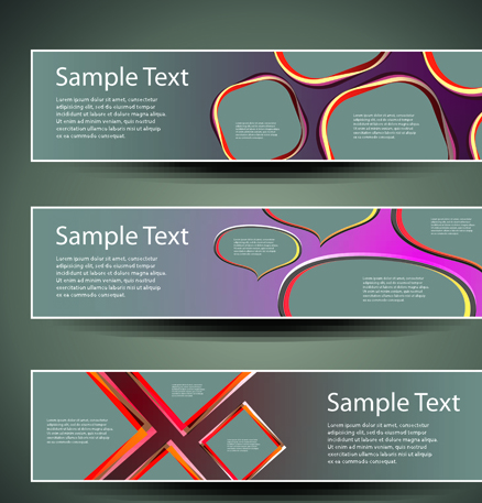 banner design elements abstract vector 05
