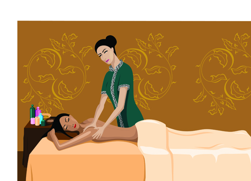 Elements of Female Massage vector 01