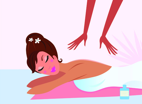 Elements of Female Massage vector 02