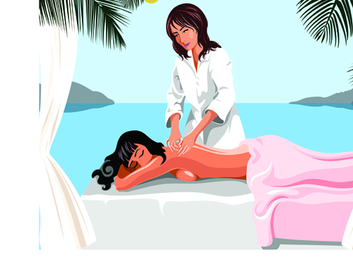 Elements of Female Massage vector 03