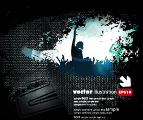 vector of Music elements illustration art 01