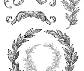 Elements of Vintage frames vector set 06