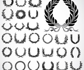 Elements of Vintage frames vector set 09