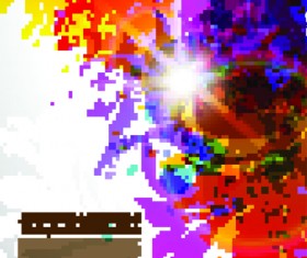 Pretty and colorful floral elements backgorund vector 02