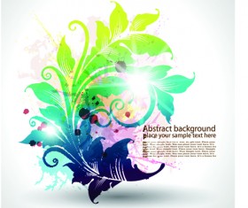 Pretty and colorful floral elements backgorund vector 03