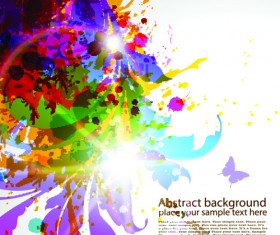 Pretty and colorful floral elements backgorund vector 04