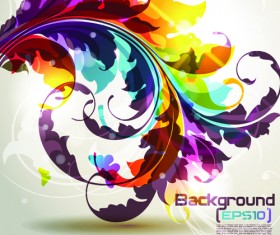 Pretty and colorful floral elements backgorund vector 05