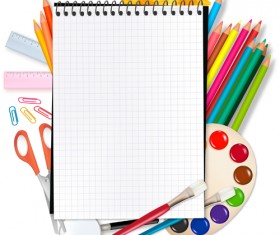 Set of Back to School elements background vector 01