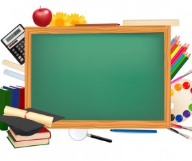 Set of Back to School elements background vector 03