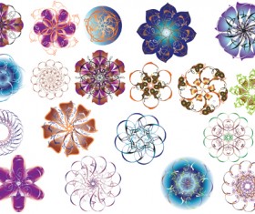 Vector graphic Flower ornaments Pattern 02 free download