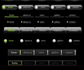 Web elements of Button and menu vector 02
