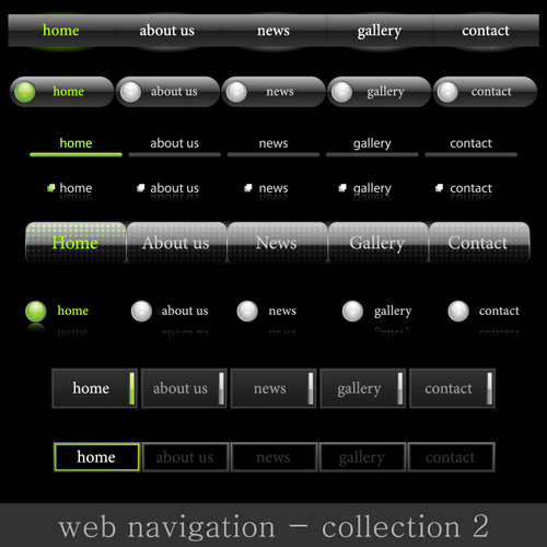 Web elements of Button and menu vector 02