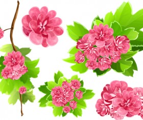 Vivid Open flowers vector 03