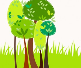 Different Spring tree elements vector 01