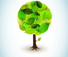 Different Spring tree elements vector 02