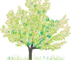 Different Spring tree elements vector 03