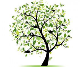 Different Spring tree elements vector 05