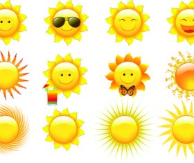Elements of Summer Sun vector art 02