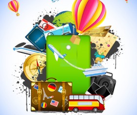 Creative Travel elements vector art 03