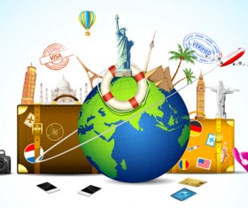 Travel design elements vector art 03