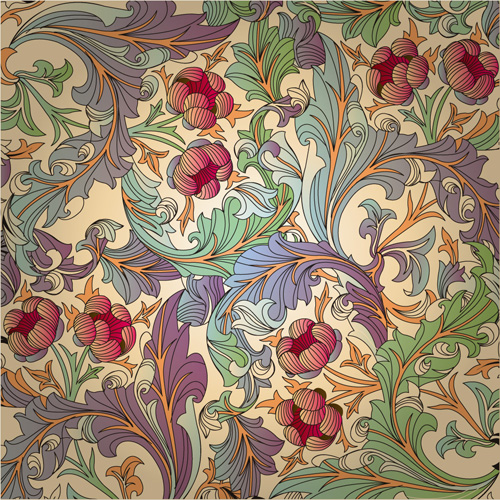 Set of ornate Floral Patterns vector 01