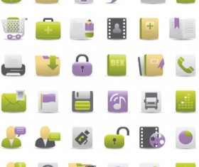 Vivid Violet and Green Icons vector