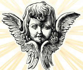 Vintage angels Statue vector 01