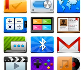 Vivid multimedia icon set