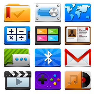Vivid multimedia icon set