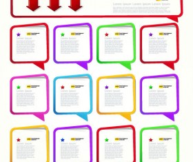 Speech Bubbles in empty frame vector 01